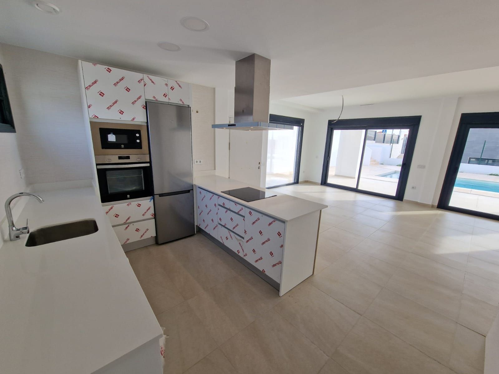 14 modern kitchen with pool view